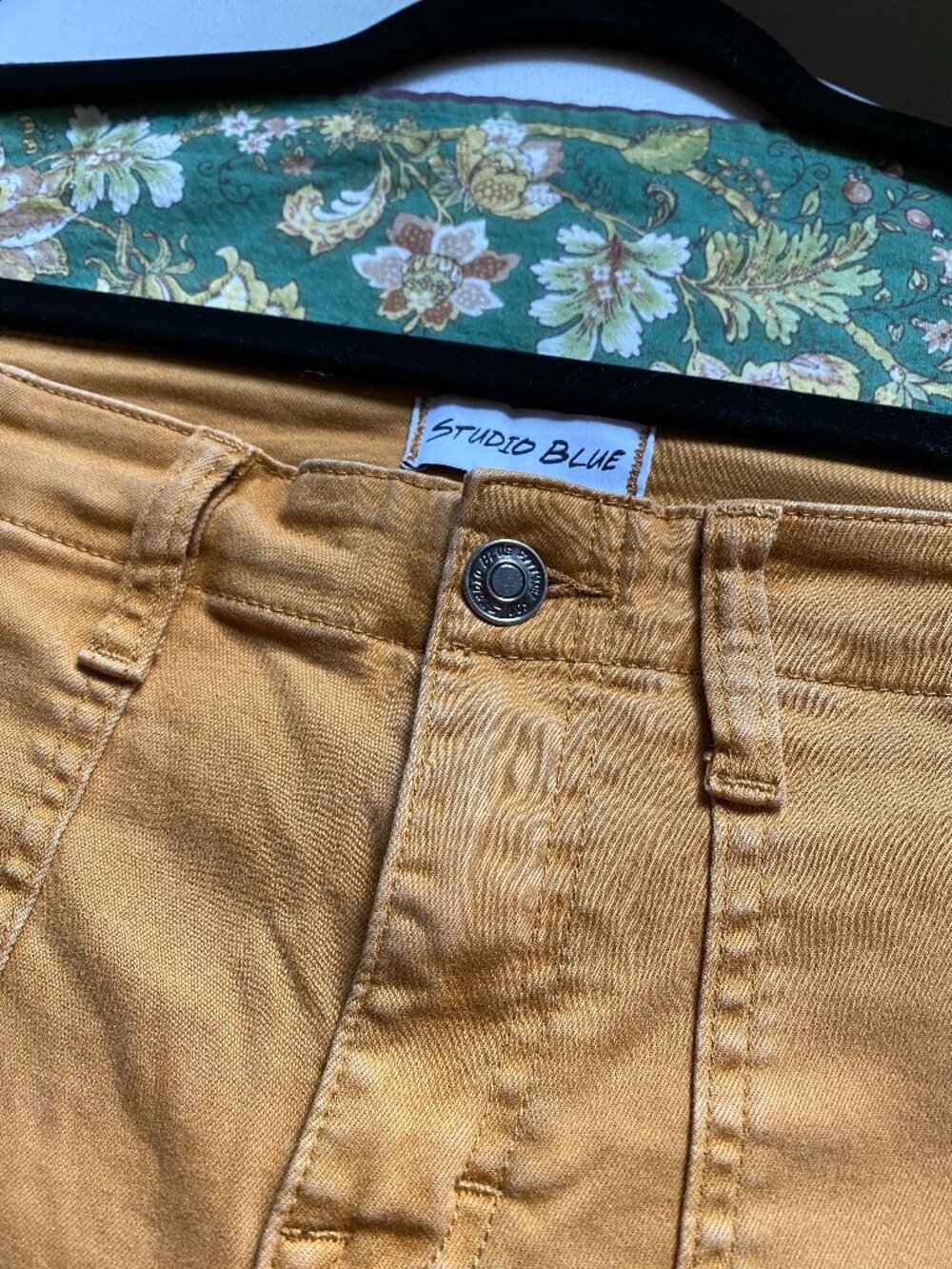 Mustard Skinny Cigarette Pants